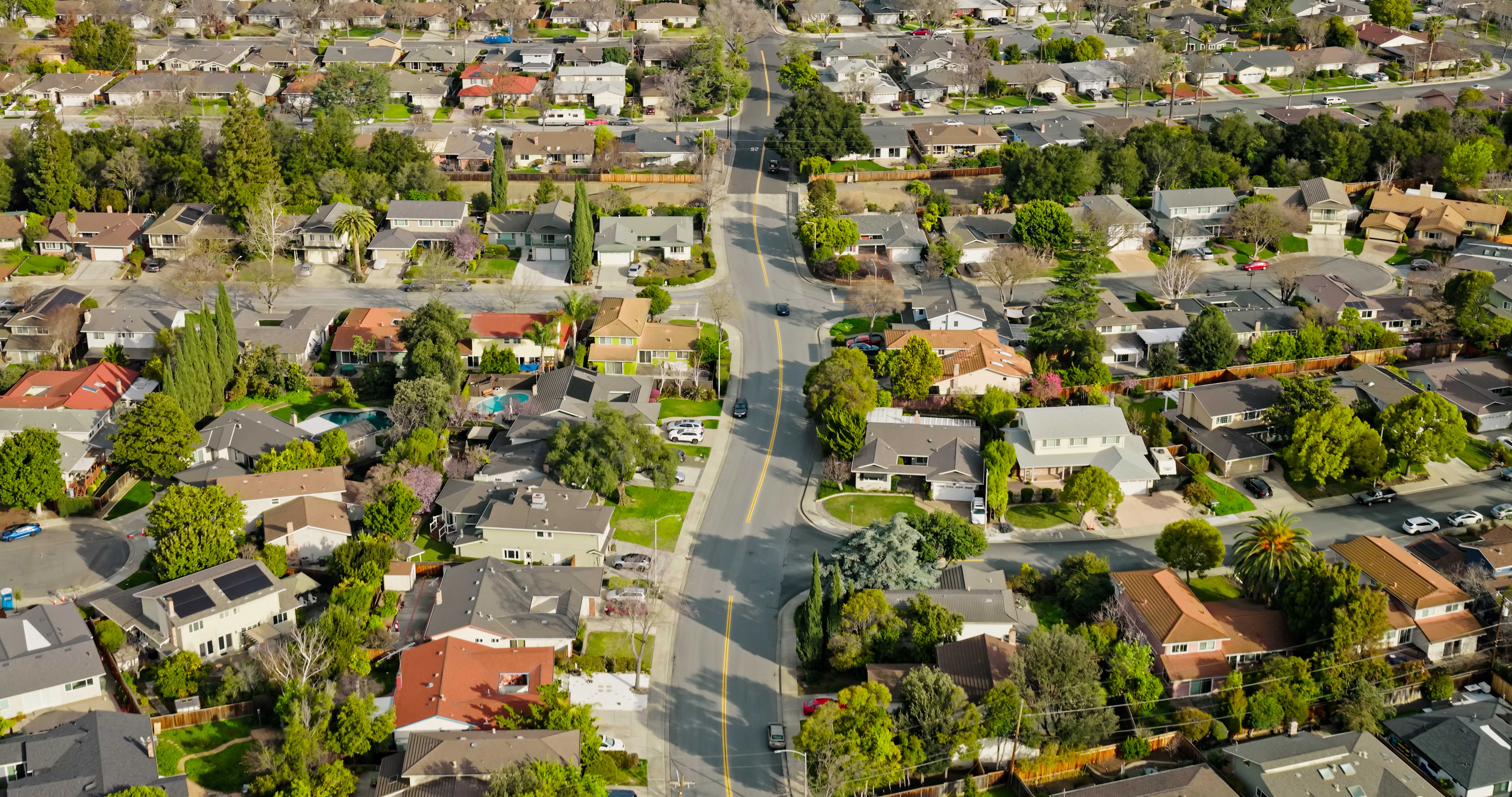 Aerial view of Kansas neighborhood