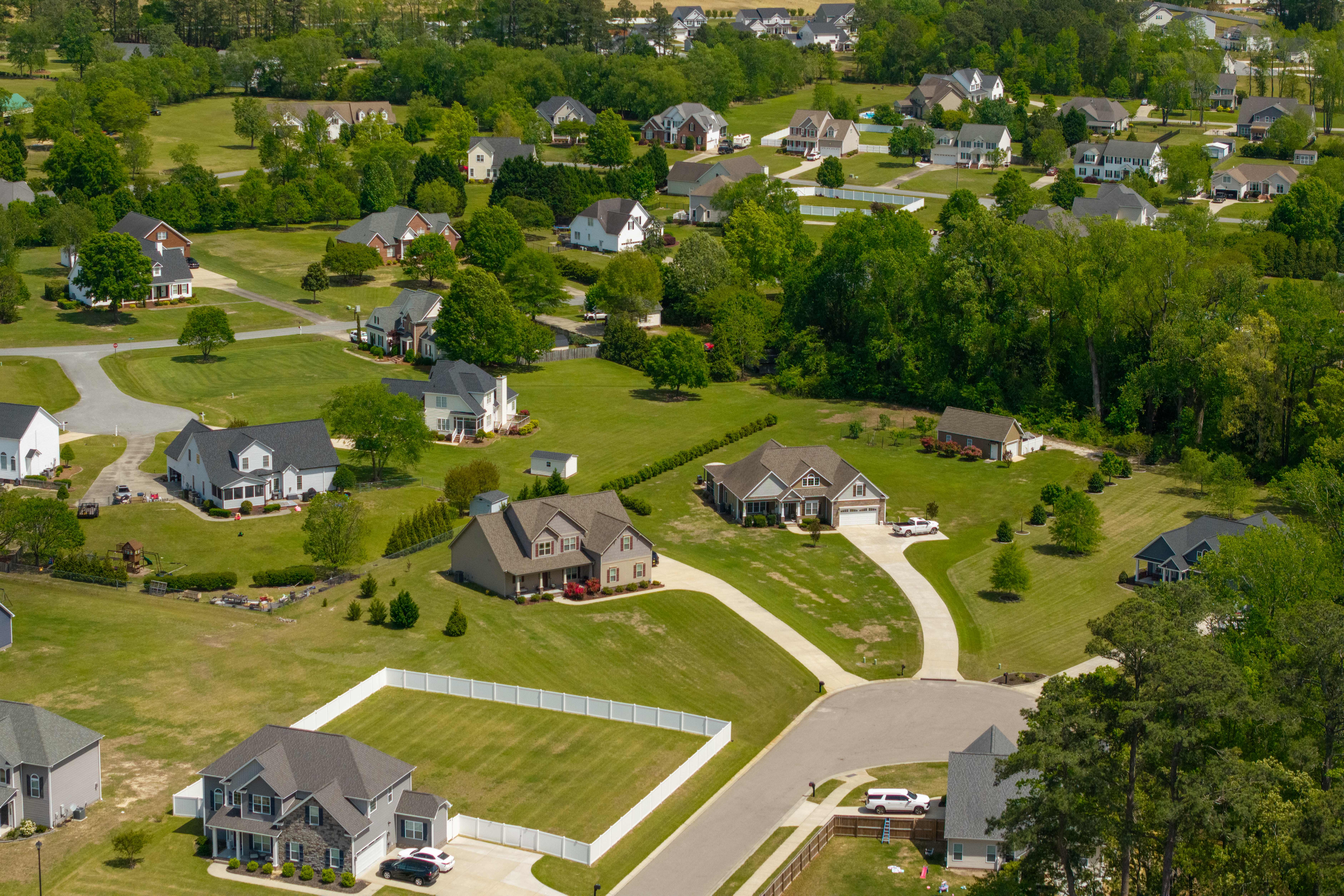 Aerial view of Alabama neighborhood