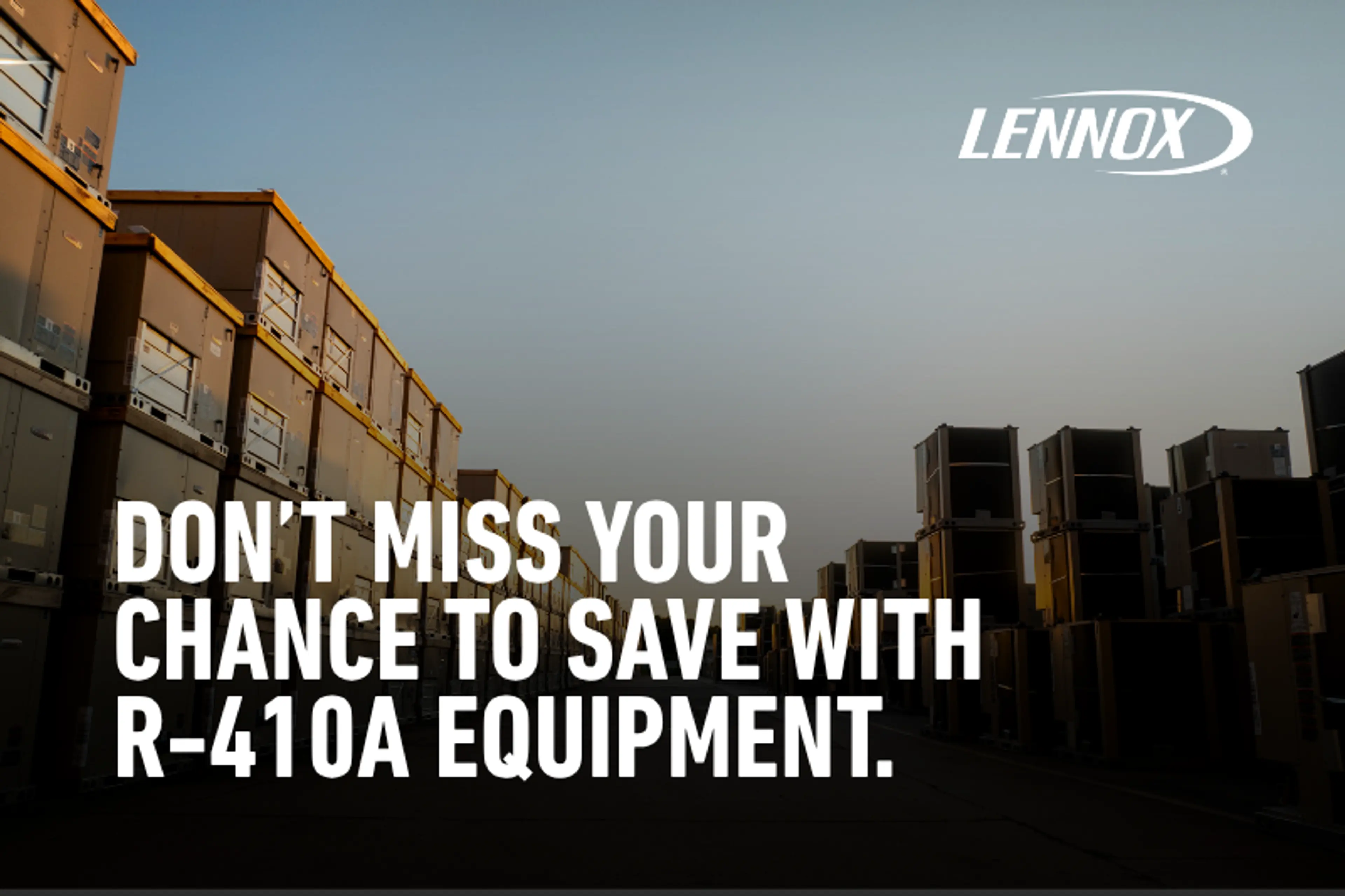 Available Lennox R-410A commercial hvac equipment including rooftop units, split systems and VRF systems.