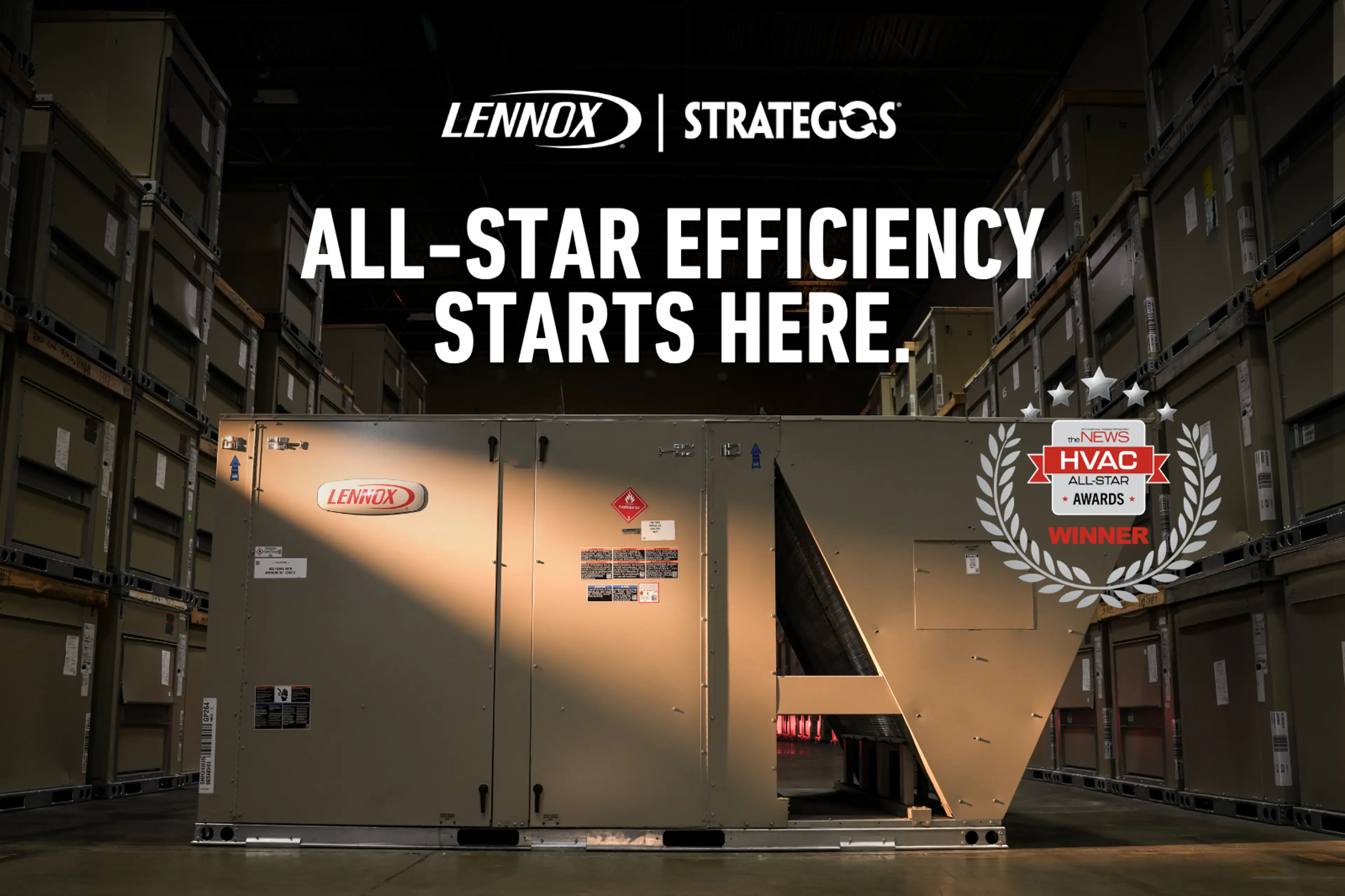 Lennox commercial HVAC unit and HVAC All-Star Award