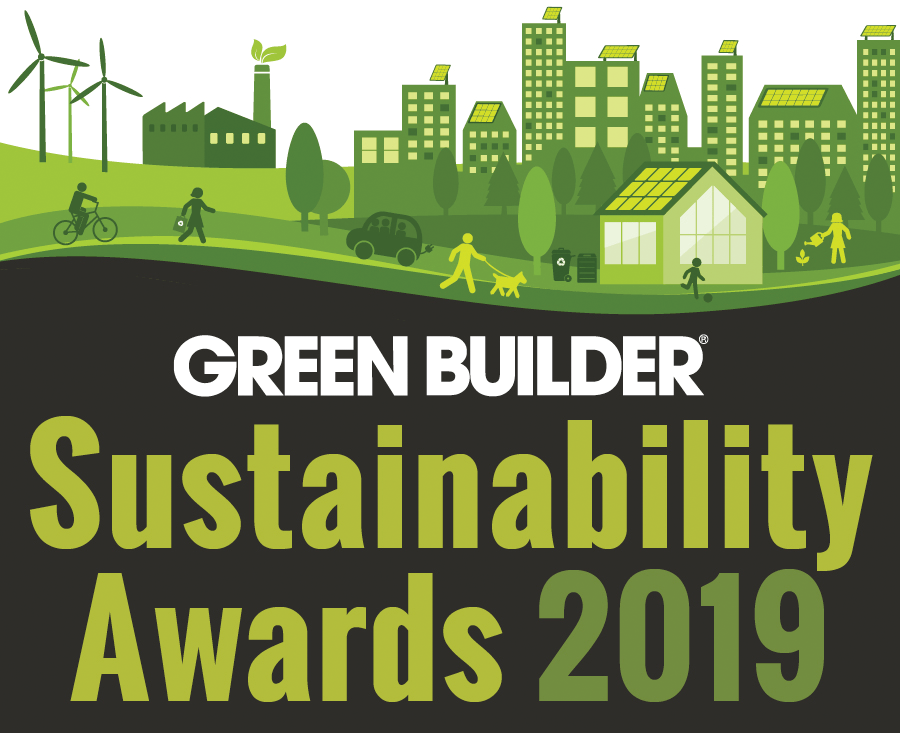 Green City with Sustainability Awards at bottom