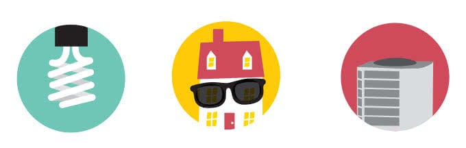 Sunglasses on a house illustration 